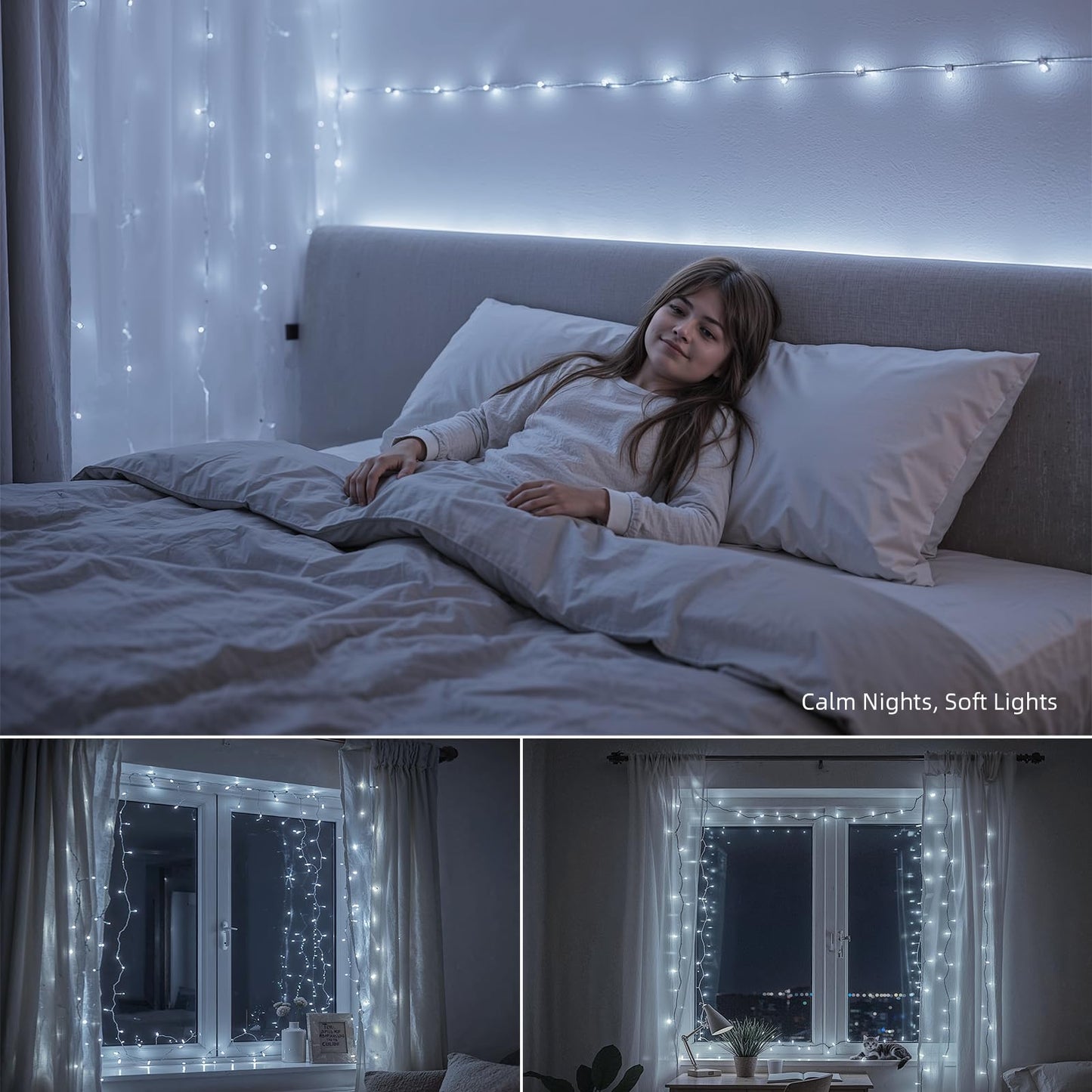 Etinga 100 Led String Lights 33Ft Cool White  Plug In Fairy Lights With 8 Modes  Indoor Outdoor Christmas Lights For Bedroom Tree Patio Porch Wedding Holiday Decorations (Cool White  100 Led 33Ft)