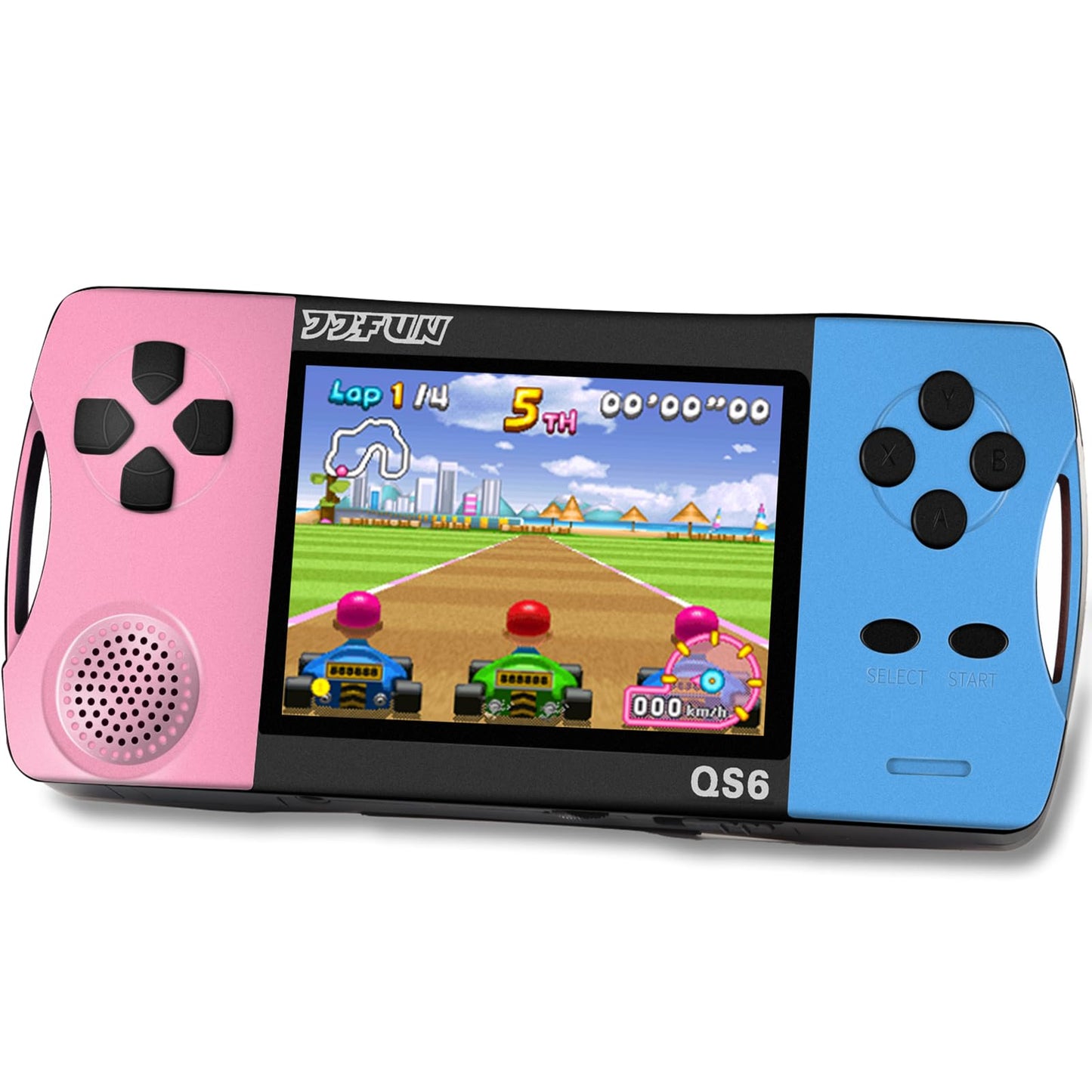 16 Bit Handheld Games for Kids with 3.2" IPS Large Screen Built-in 216 Retro Video Games Portable Gaming Player with Rechargeable Battery Mini Arcade Electronic Toy Gifts for Boys Girls (Blue+Pink)