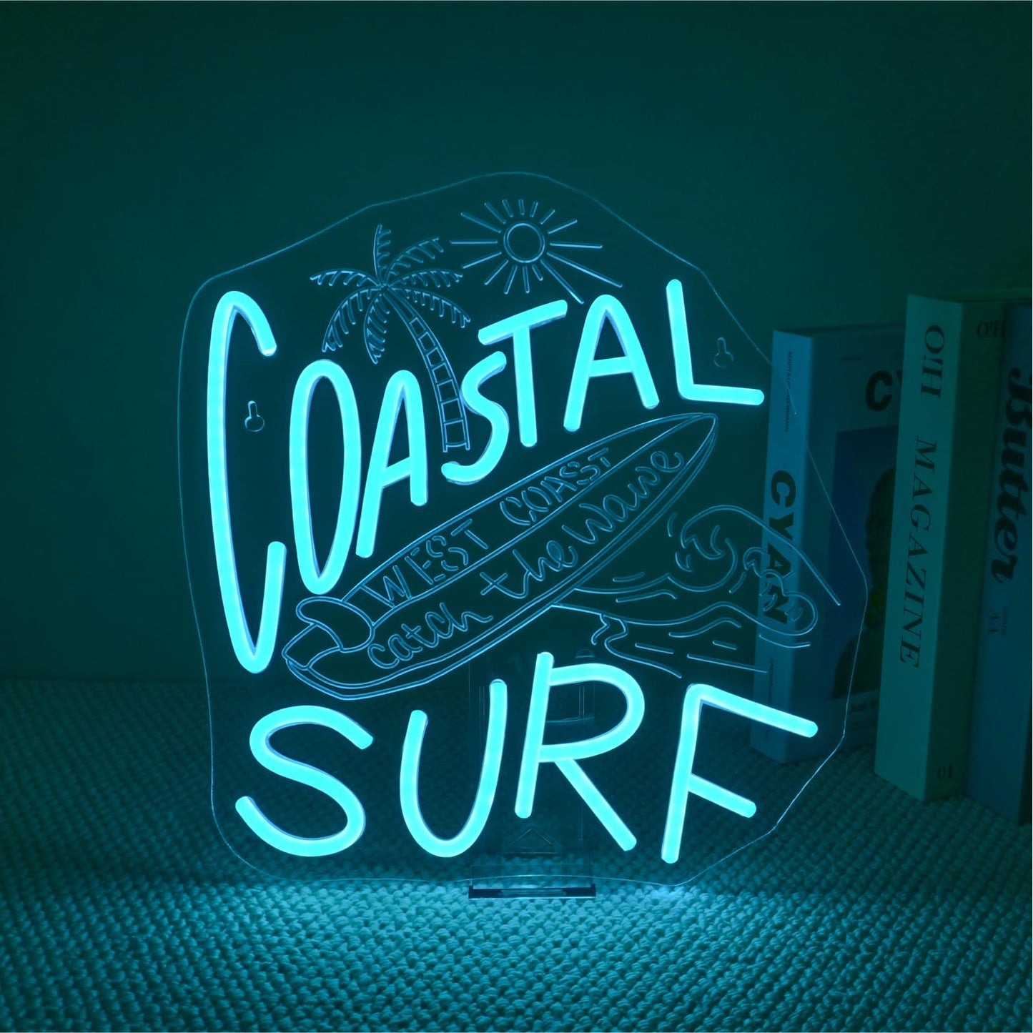 Ineonlife Coastal Surfing Neon Sign Surfboard Neon Sign For Wall Decor Funny Led Light For Game Room Bedroom Bar Club Decor Teen Boy Man Cave Holidays Birthday Surfer Gift