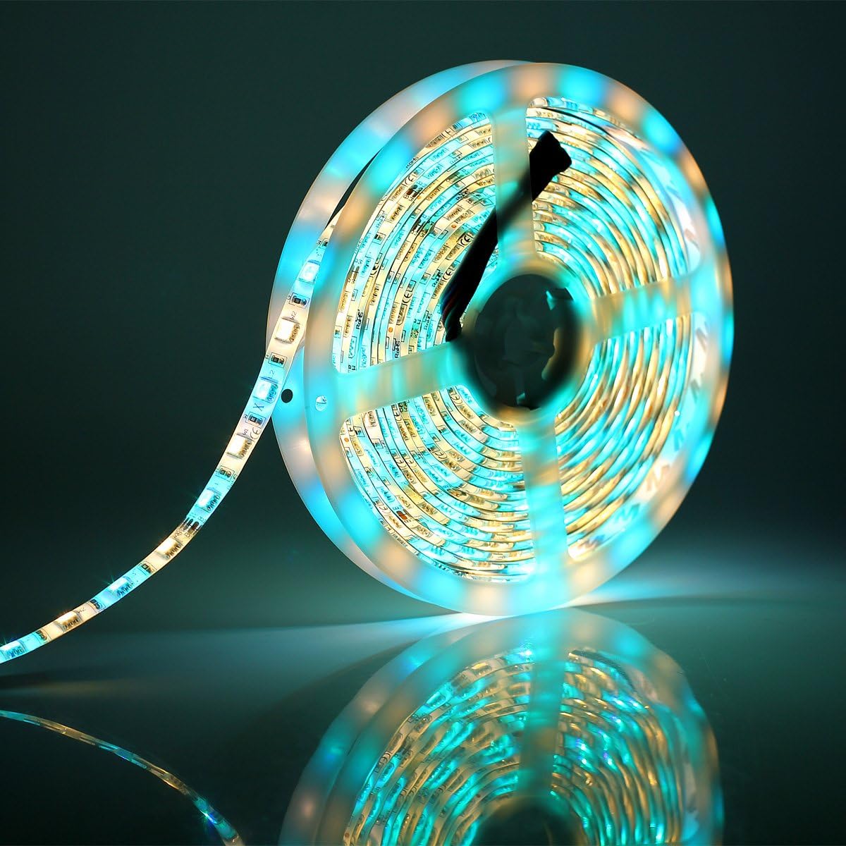 Supernight Rgbww Led Strip Light, 16.4Ft Waterproof Rgb + Warm White, 300 Leds, Model Ebt371-1, Multicolor