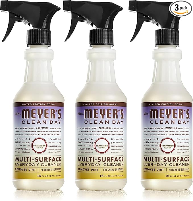 MRS. MEYER'S CLEAN DAY All-Purpose Cleaner Spray, Compassion Flower, 16 fl. oz (Pack of 3)