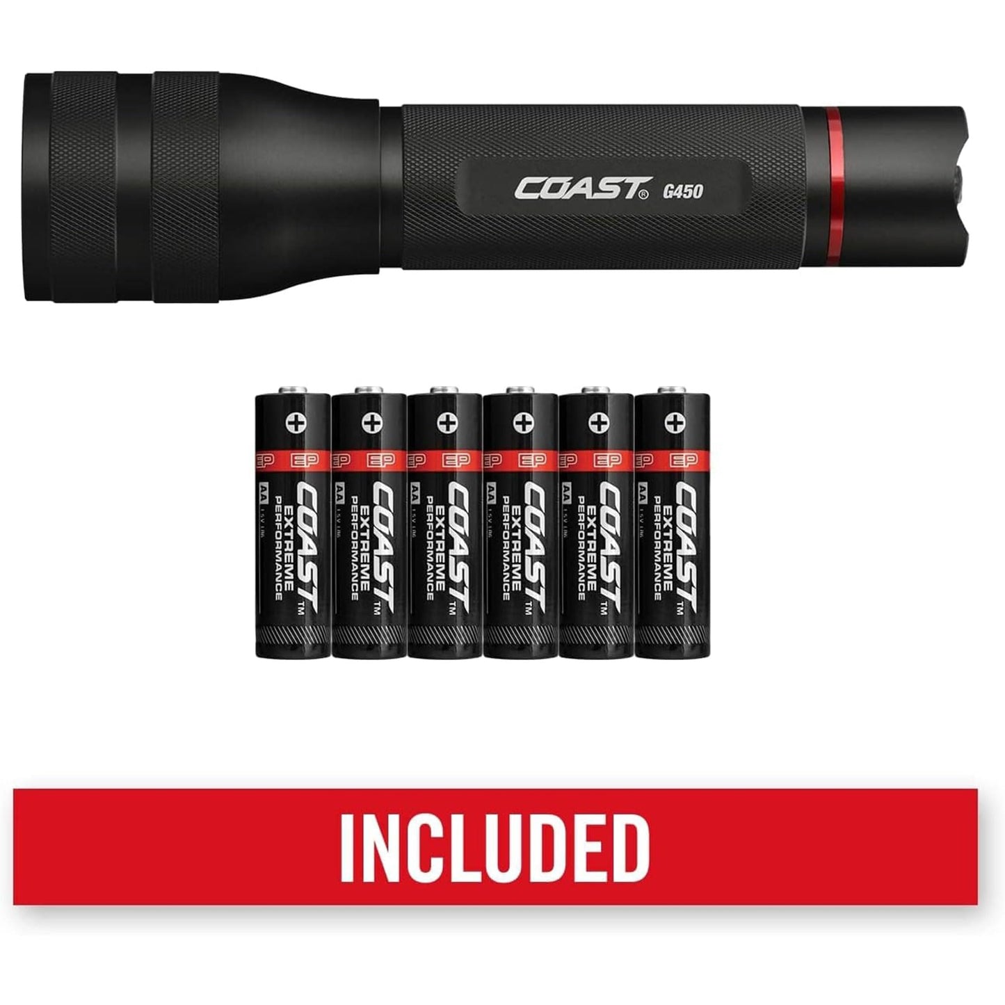 Coast G450 Twist Focus Flashlight - 1630 Lumen, Black, Aluminum, Pure Beam Technology