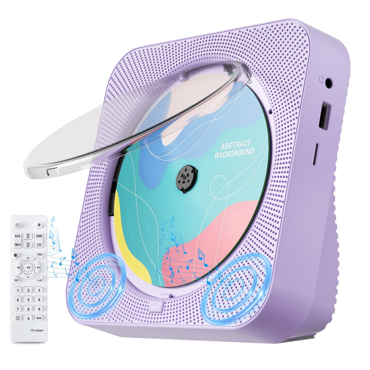 Cd Player Portable With Bluetooth Desktop Cd Players For Home With Hifi Sound Speakers,Mini Cute Cd Player For Kids,Remote Contr