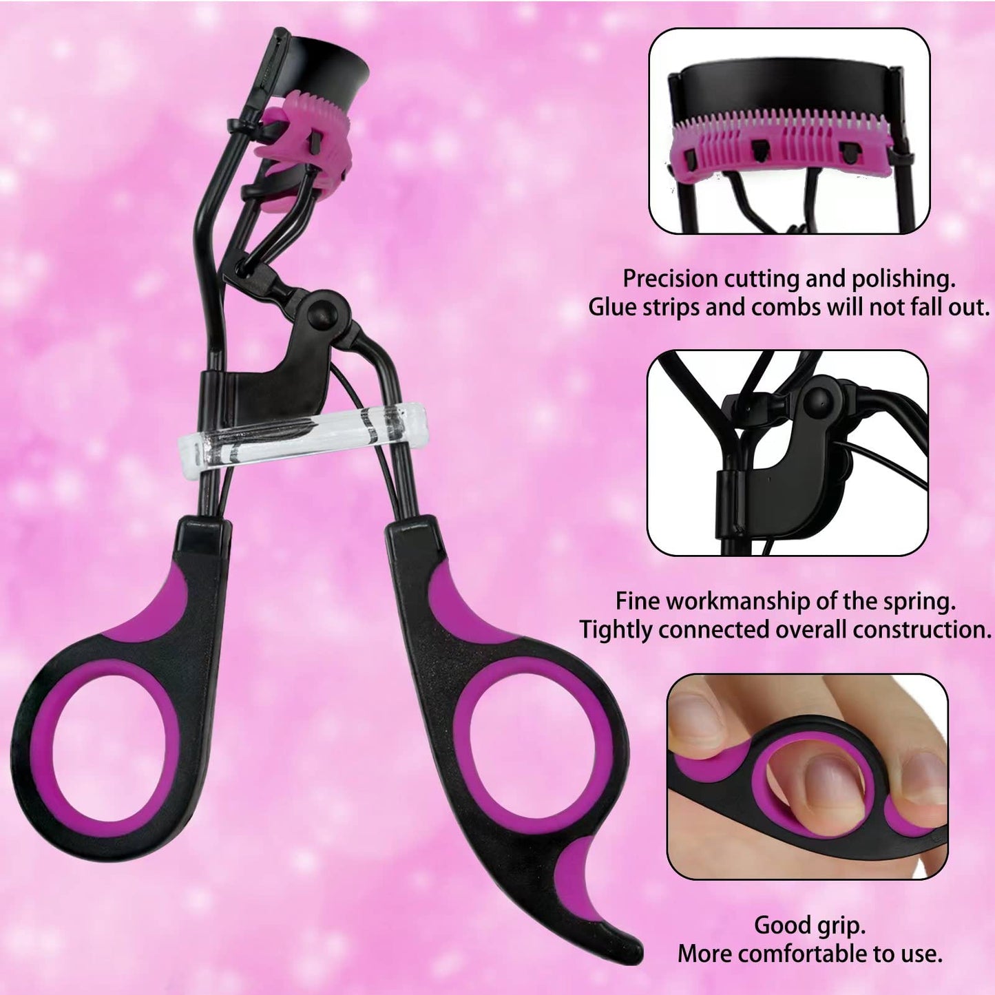 Eyelash Curlers with Comb 2 Pack IMMER LIEBEN Lash Curler with 10 Replacement Refills, 6 Combs, 10 Seconds Curl and Lifted Lashe
