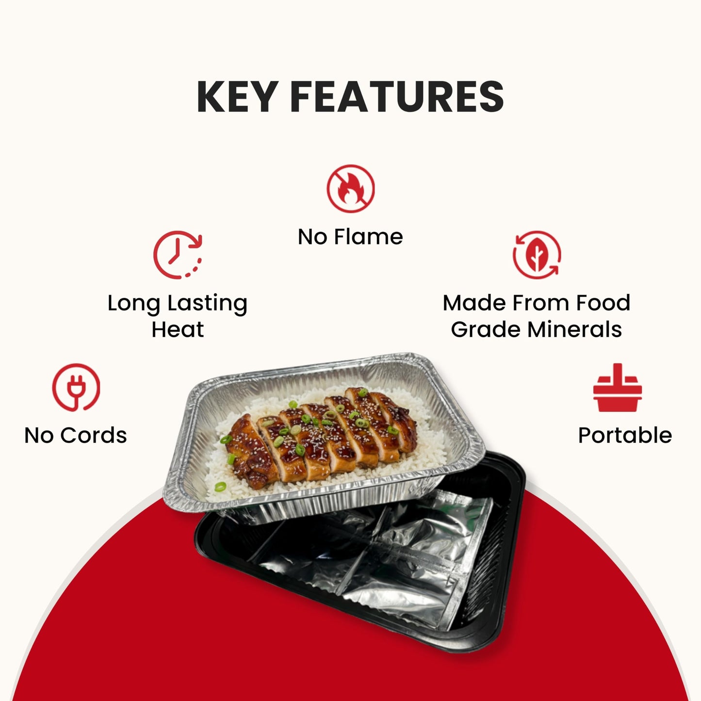 Flameless Food Warmers (6 Pack) – Disposable Pads to Keep Food Warm – Half Size Pan Warmers for Catering, Buffet, Parties & Chafing Dishes
