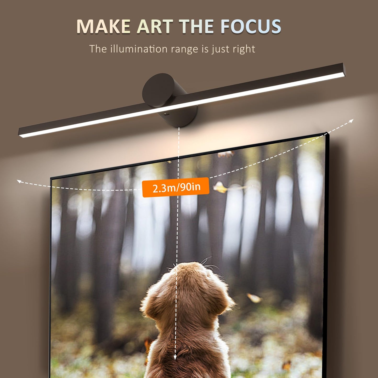 Zitostory Battery Operated Picture Light For Wall With Remote Minimalism Wireless Dimmable Art Lights For discomfort-reducingtings Rechargeable Gallery Light Artwork Lighting For Canvas  Portrait (Black 23 Inch)