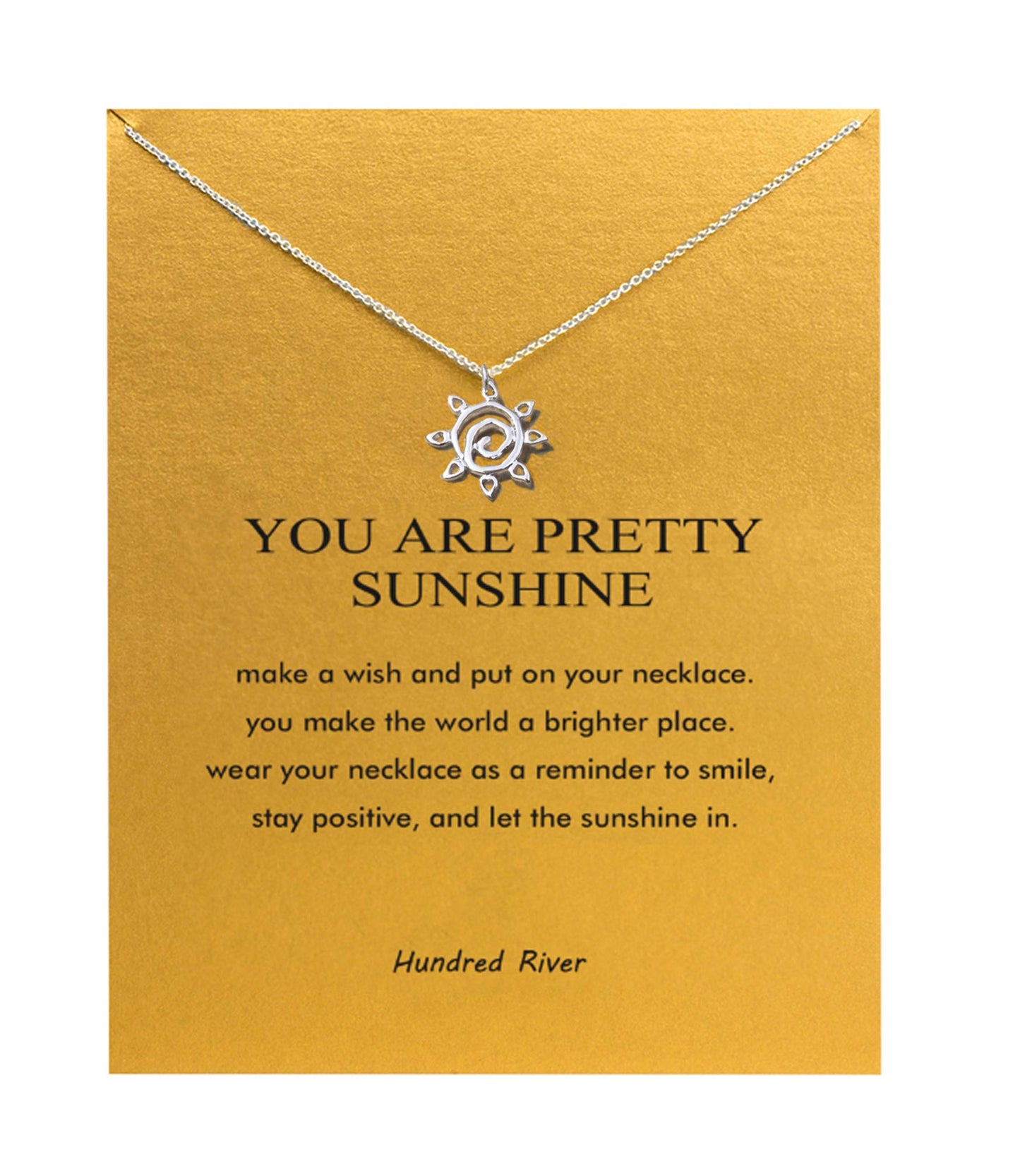 Hundred River Sun Necklace with Message Card Gift Card (Abstract Sun s)