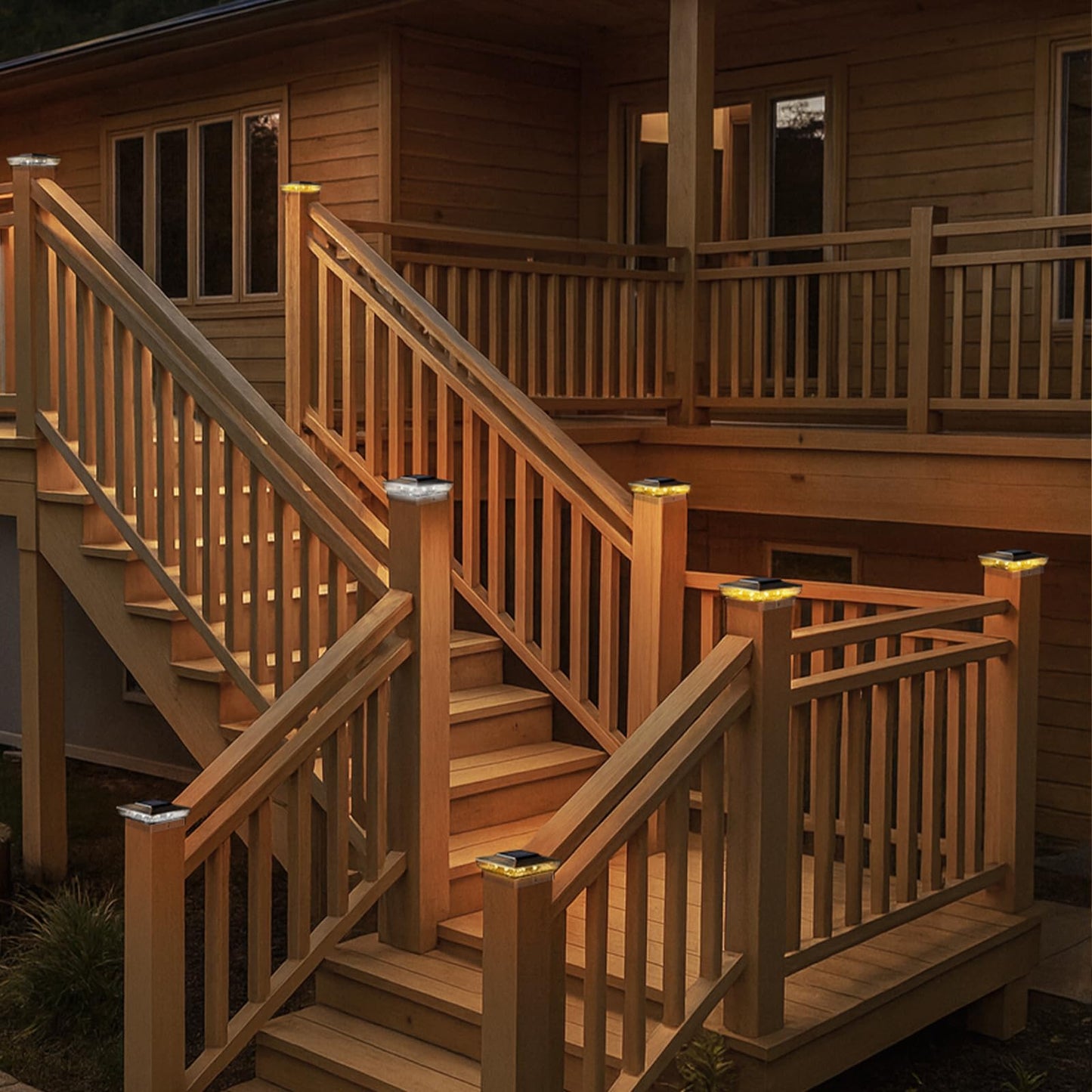 Btfarm 4X4 Solar Post Cap Lights Outdoor  2 Modes 16 Led Deck Fence Post Lights  1 Pack Waterproof Solar Powered Lighting Outside Fit 4X4 3.5X3.5 Wooden/Vinyl For Porch Patio Garden  Copper