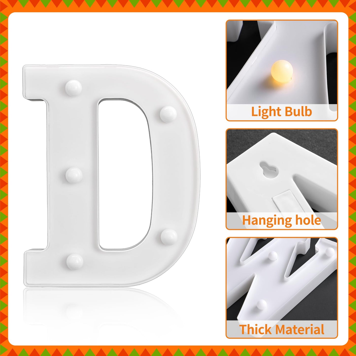 28Pcs Diwali Light Up Letters  6.3 Inch Led Letters Diwali Decor With Led Artificial Lighted Marigold Garland  Mandir Decoration For Indian Hindu Puja Party Festival Gifts(Battery Not Included)