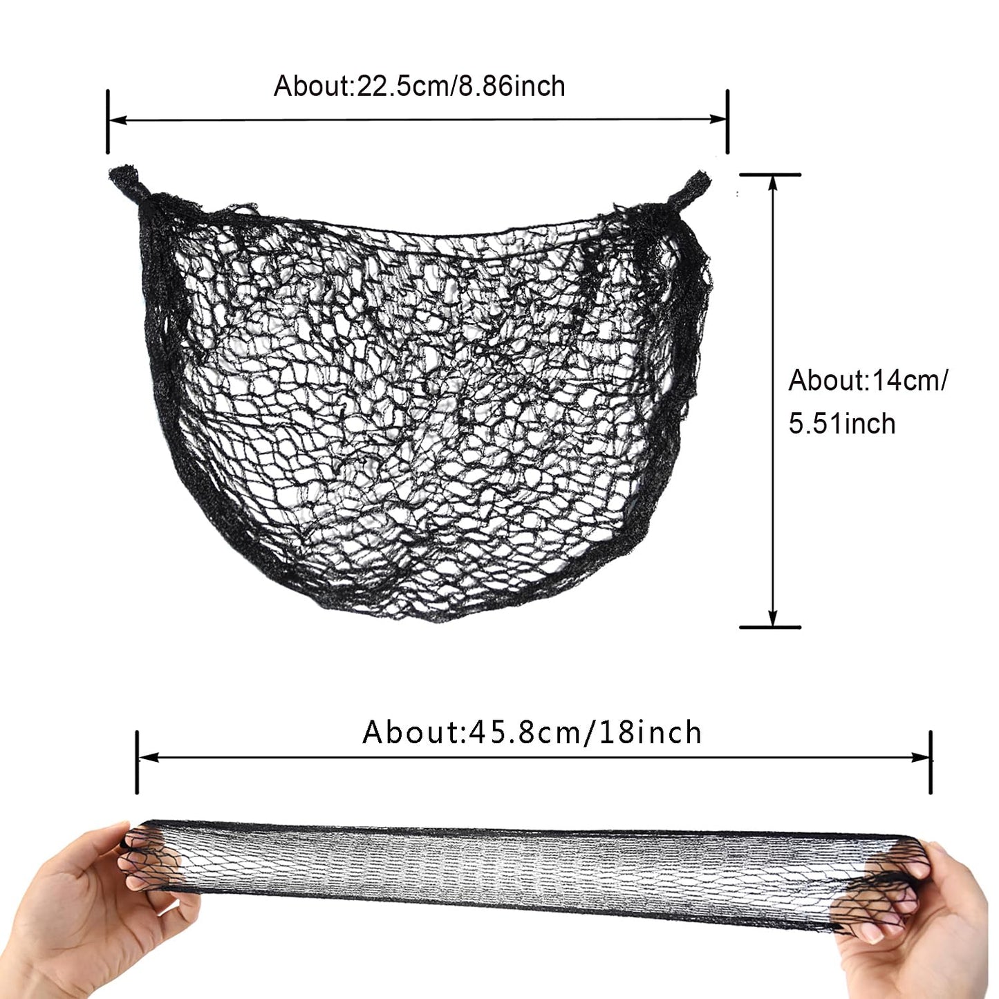 12 Pcs Thicker Hair Nets 18 Inch Invisible Elastic Edge Mesh Wig Nets for Women Bun Hair Making Food Service Ballet (18 Inches)