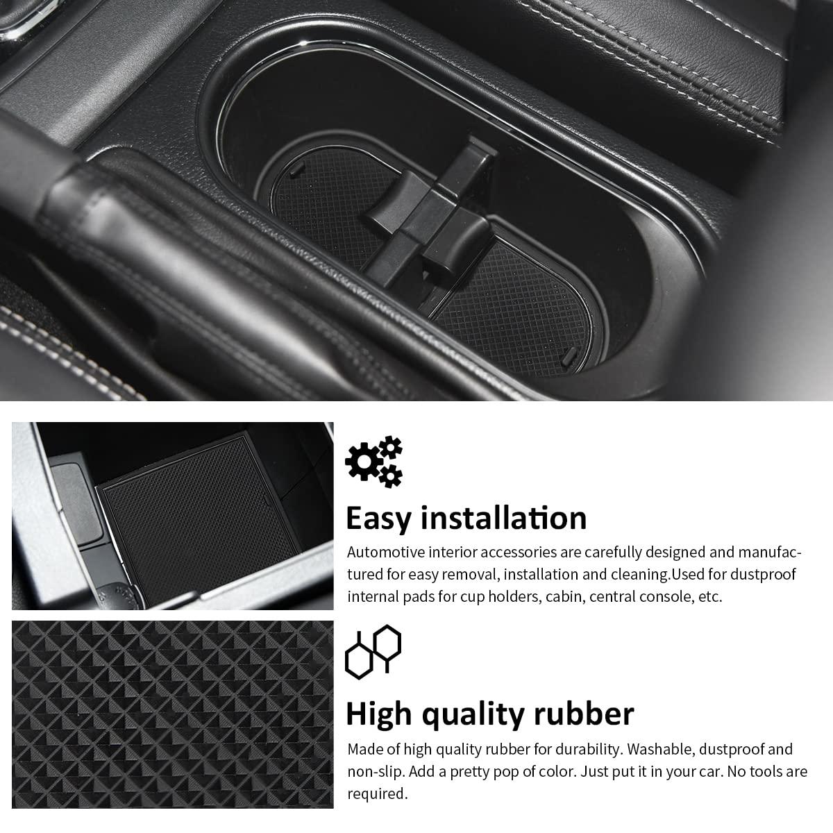 Auovo Anti Dust Mats Compatible with Subaru Forester Accessories 2014-2018 Interior Door Compartment Liners Cup Holder Coasters Center Console Liners 13pcs(Black)