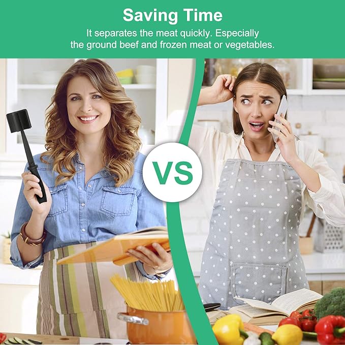 Meat Chopper, Ground Meat Chopper Utensil, Multifunctional Heat Resistant Masher and Mix Chopper for Hamburger Meat, Ground Beef, Turkey and More, Nylon Hamburger Chopper Utensil Non Stick Cookware