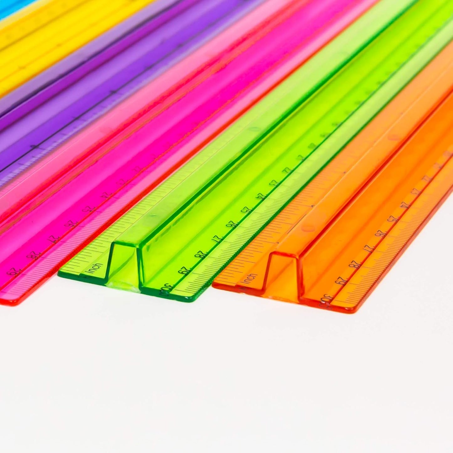 BAZIC Products Plastic Ruler 12" (30cm) w/Handle Grip, Inches Centimeter Metric Measuring Drafting Rulers, 288-Packs