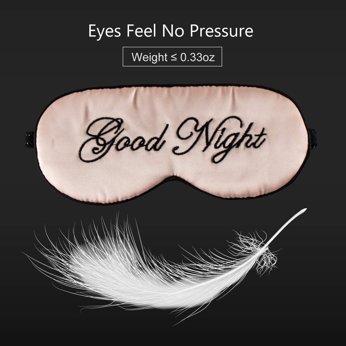 Silk Sleep Eye Mask for Women and Men Soft Ladies Ultra Lightweight Adjustable Strap Satin Eye Night Blindfold Eyeshade Cover for Full Night's Sleep, Travel and Nap Pink