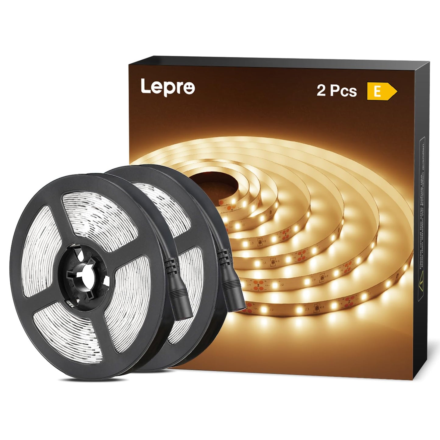 Lepro 12V Led Strip Light - Flexible Smd 2835, 32.8Ft Warm White, Non-Waterproof, Pack Of 2 (Model Pr4100057-Ww
