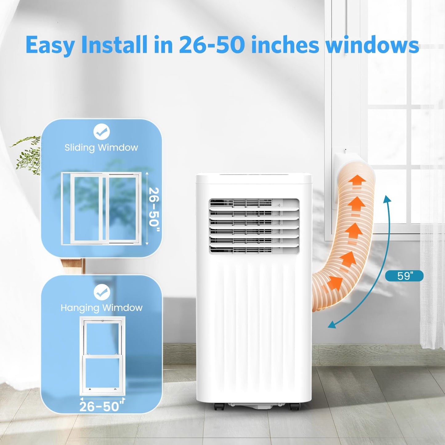 Electactic 10000 Btus Portable Air Conditioners With Cooling/Dehumidification/Fan/Sleep Mode,4-In-1 Portable Ac With 24H Timer &