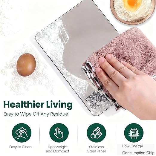 Digital Kitchen Scale 15kg/33lb, Stainless Steel Platform Food Scale with High Precision 1g/0.04oz, Gram Ounces Conversion, LCD Display, Easy Clean, Waterproof, for Cooking Baking Shipping (Silver)