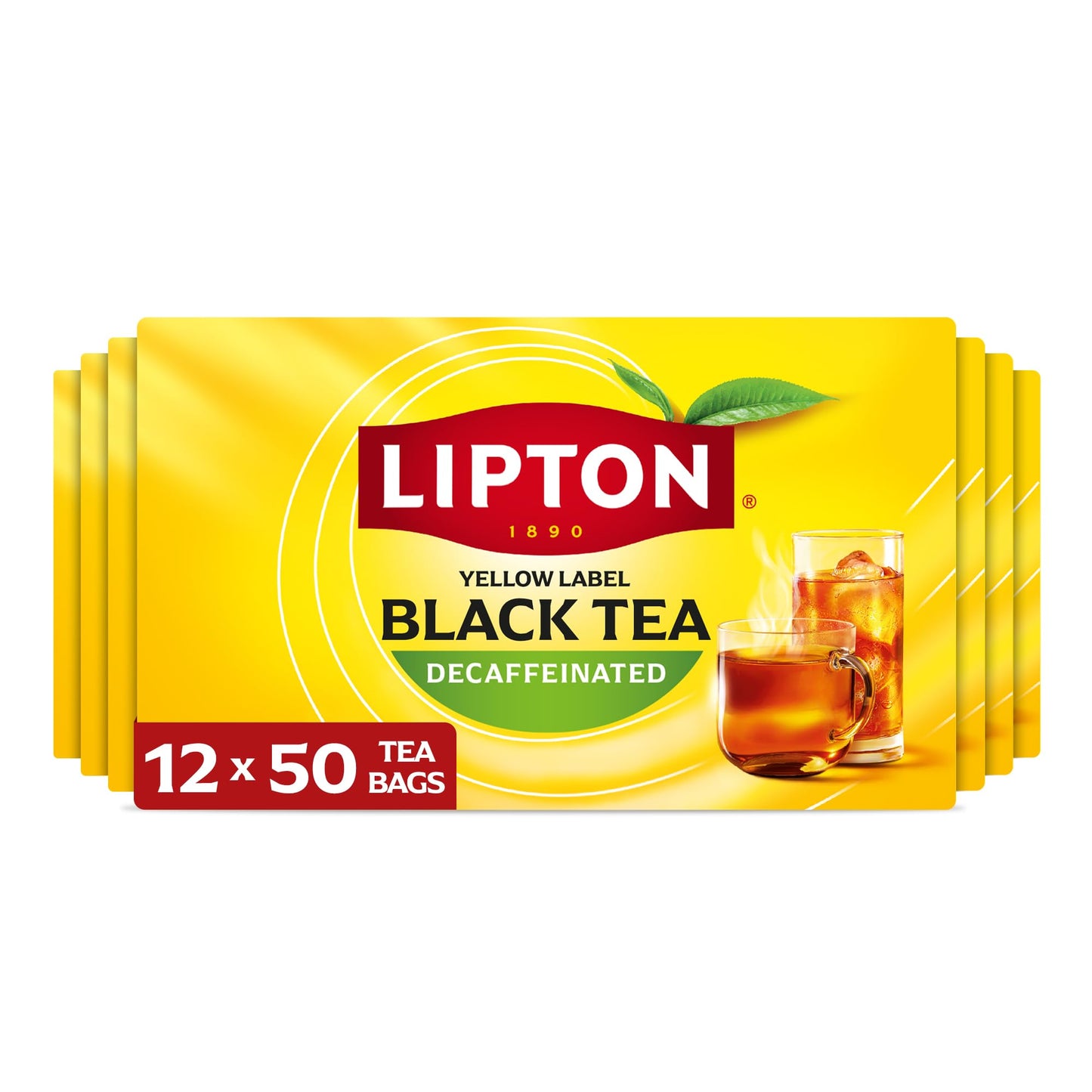 Lipton Decaf Black Tea Bags  Hot or Iced Tea  600 Total Bags (50ct - Pack of 12)
