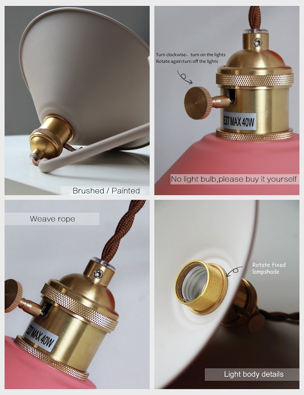iYoee Wall Sconce Lamp E26 Edison Copper Holder Frosted discomfort-reducingt Green 1 Pack