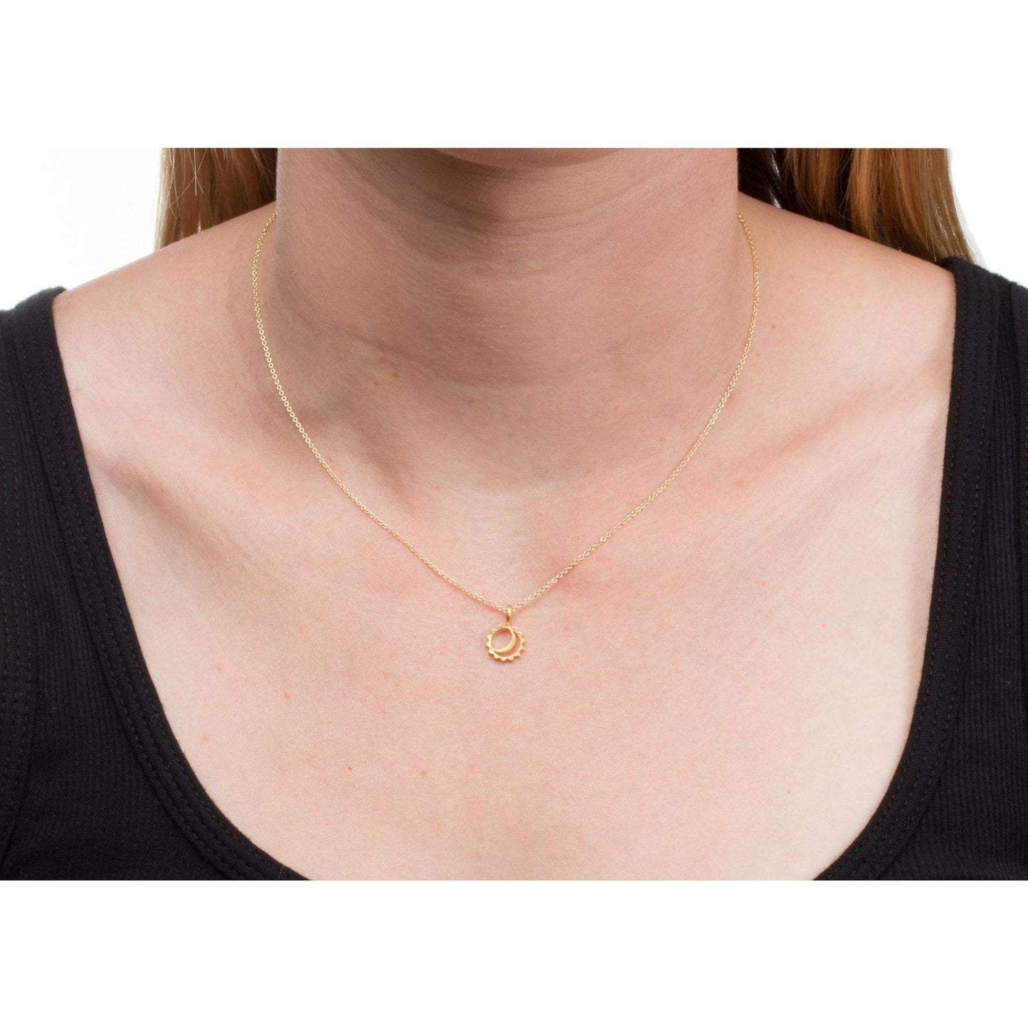 Hundred River Moon And Sun Necklace with Message Card Gift Card (moon s)