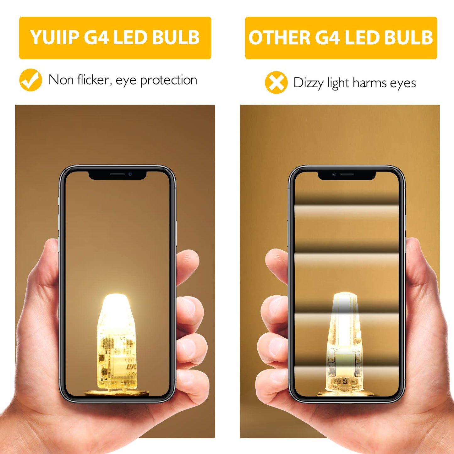 Yuiip G4 Led Bulbs 1.2W Bi-Pin Base, 2700K Warm White, 10 Pack, Silicon