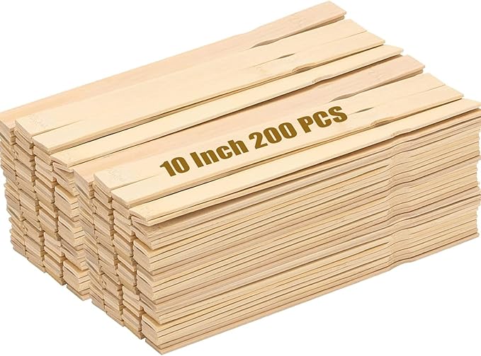 ZOENHOU 200 PCS 10 Inch Paint Sticks, Premium Wooden Paint Stir Waxing Sticks for Crafts Crafting Resin Craft Wood Crafts Paddle Hobby Projects Garden Marker