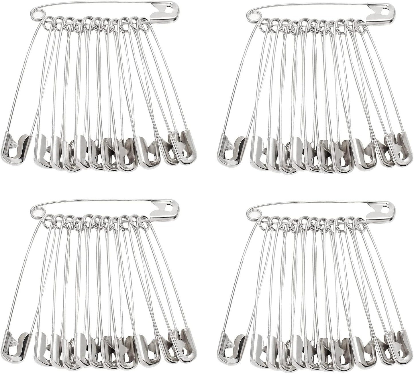 200 PCS 55mm / 2.2 Inch Safety Pins Heavy Duty Quilting Pins, Large Safety Pins Size 4, Silver Metal Sewing Pins, Big Safety Pins for DIY Crafts Jewelry Making Baby Clothing (Nickel Plated)