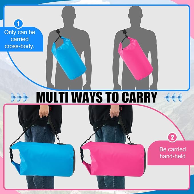 Aliceset 2 Pcs Waterproof Dry Bag 20L/10L Floating Dry Backpack Bags for Travel Pack Waterproof Backpack for Kayaking Rafting Boating Swimming Hiking Fishing(20 L)