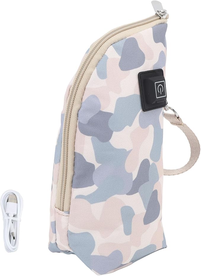 Portable Travel Baby Bottle Warmer, USB Milk Warmer Bag with 3 Temperature Settings, Constant Temperature Heat Keeper, Fits Most Bottles, for Home, Car, Hiking, Shopping