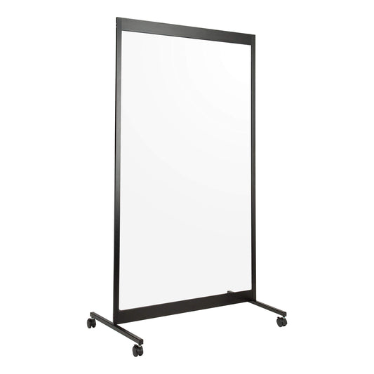 FDP Clear 3/16" Clear Acrylic Mobile Room Divider with Locking Casters for Social Distance Sneeze, Cough, Talk Guard, Protective Single-Panel Plexiglass Barrier for Classroom, Office, Reception Area