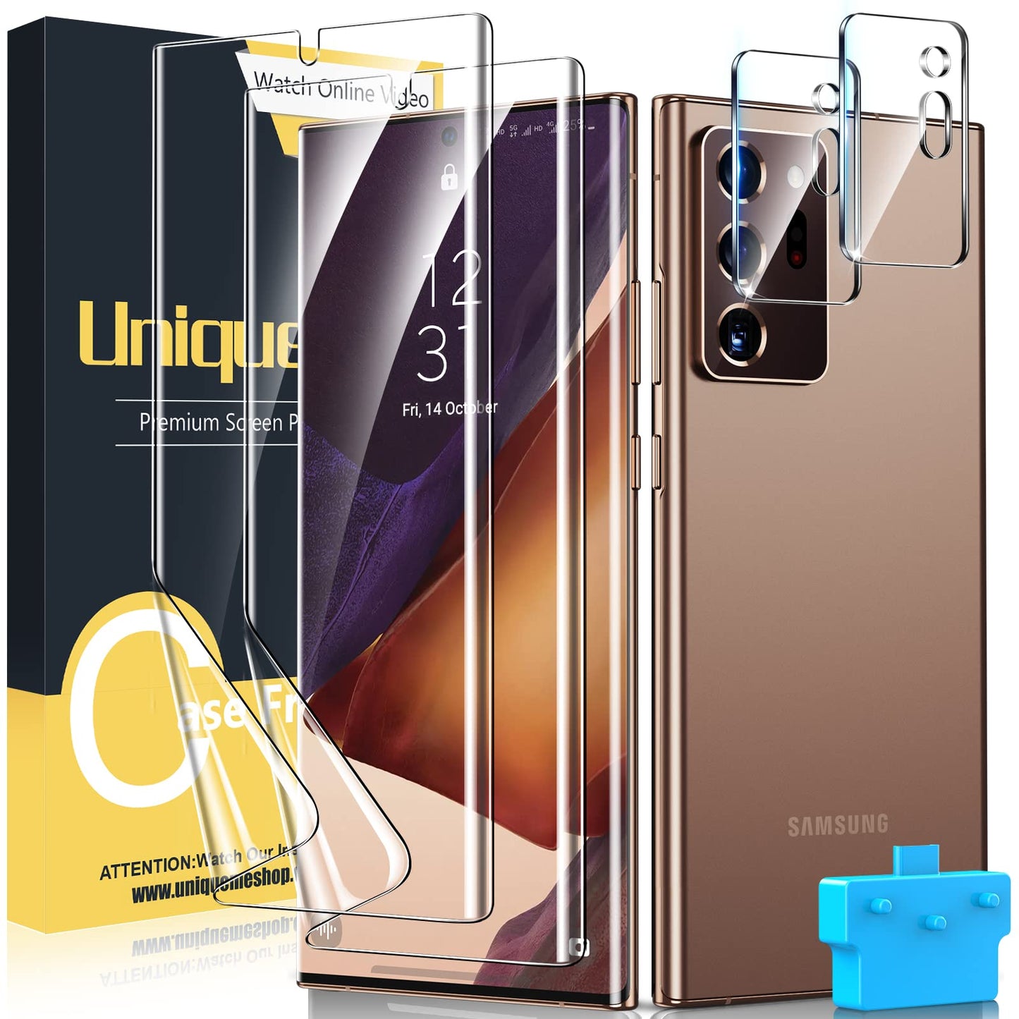 Uniqueme [2+2 Pack] Compatible With Samsung Galaxy Note 20 Ultra 6.9 Inch Soft Tpu Screen Protector ?Not Glass? And Camera Lens