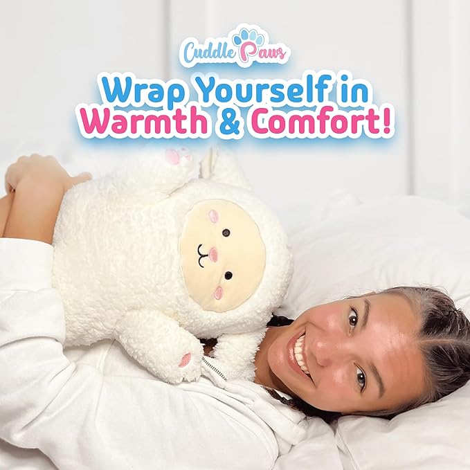 Lamb Plush Body Pillow for Kids | Long Stuffed Animal Cuddle Pillow | Soft Hugging Toy | Plushie Gift for Girls & Boys | Long Plush Body Pillow for Sleep & Comfort | Medium, 35 Inches