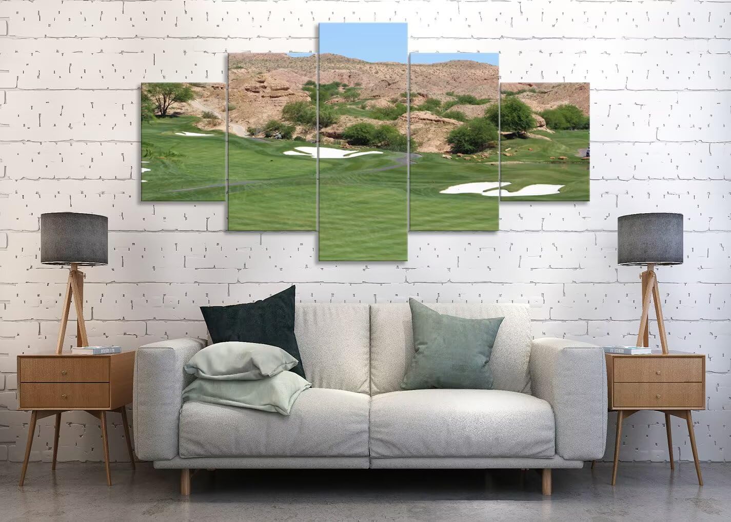 USA Canyons Golf Desert Wall Art for Office Living Room Bedroom Bathroom Wall Decorations Golf Pictures Posters Framed Artwork Canvas Prints Ready to Hang(50''W x 24''H)