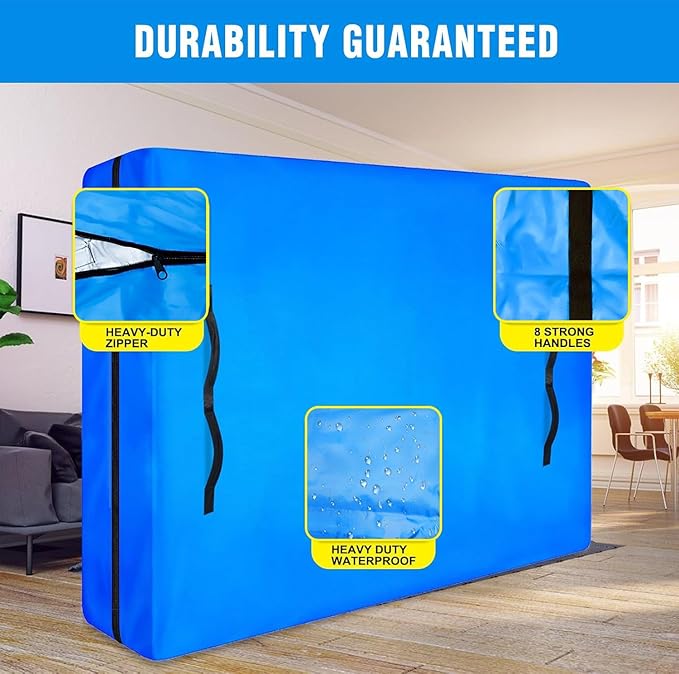 MorTime Mattress Bags for Moving and Storage, Zippered Mattress Storage Bag with 8 Strong Carrying Handles, Reusable Mattress Protector Cover Moving Supplies (Cali King)