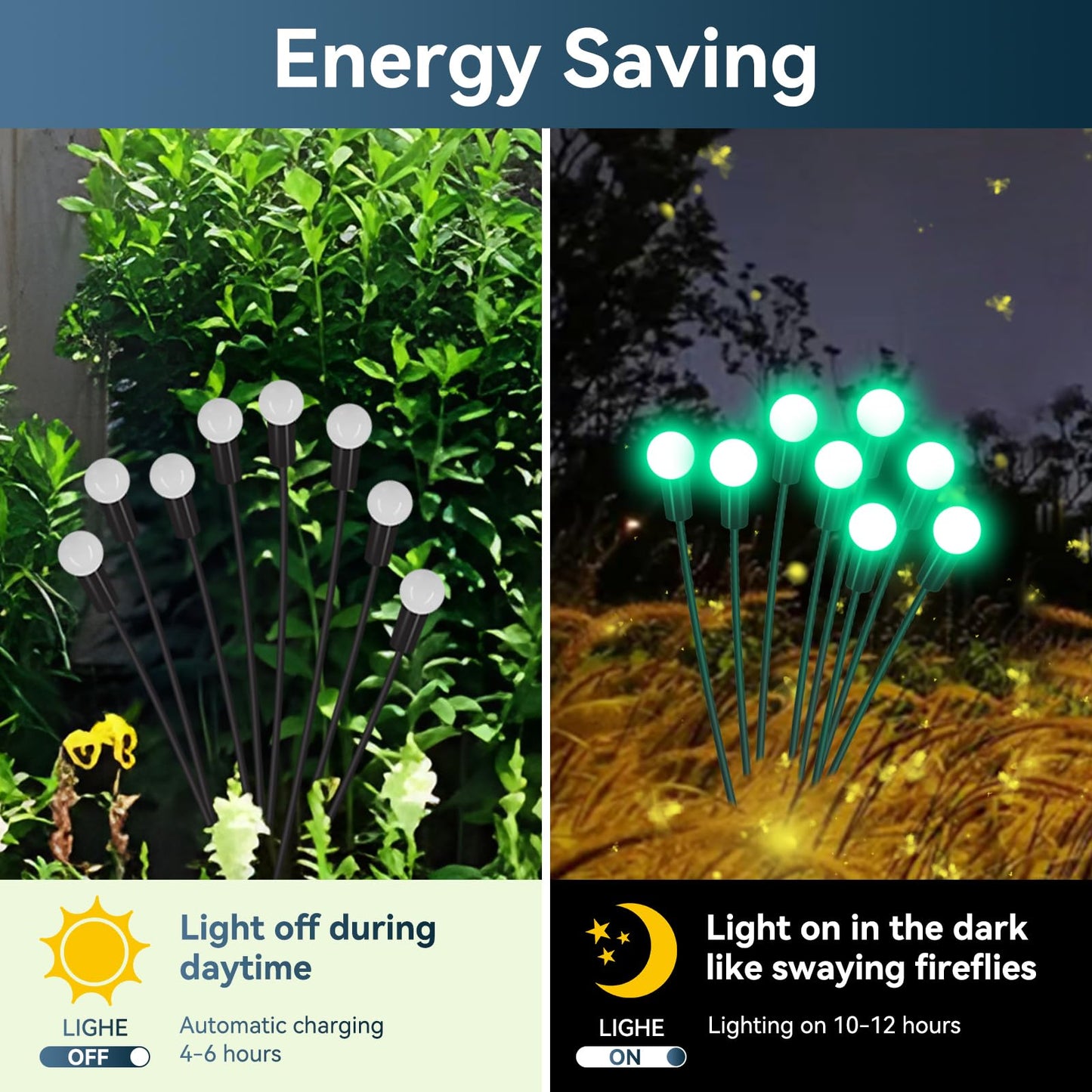 YShengMian Solar Firefly Lights, 32 LED Waterproof Outdoor Decor, 4 Pack, Green