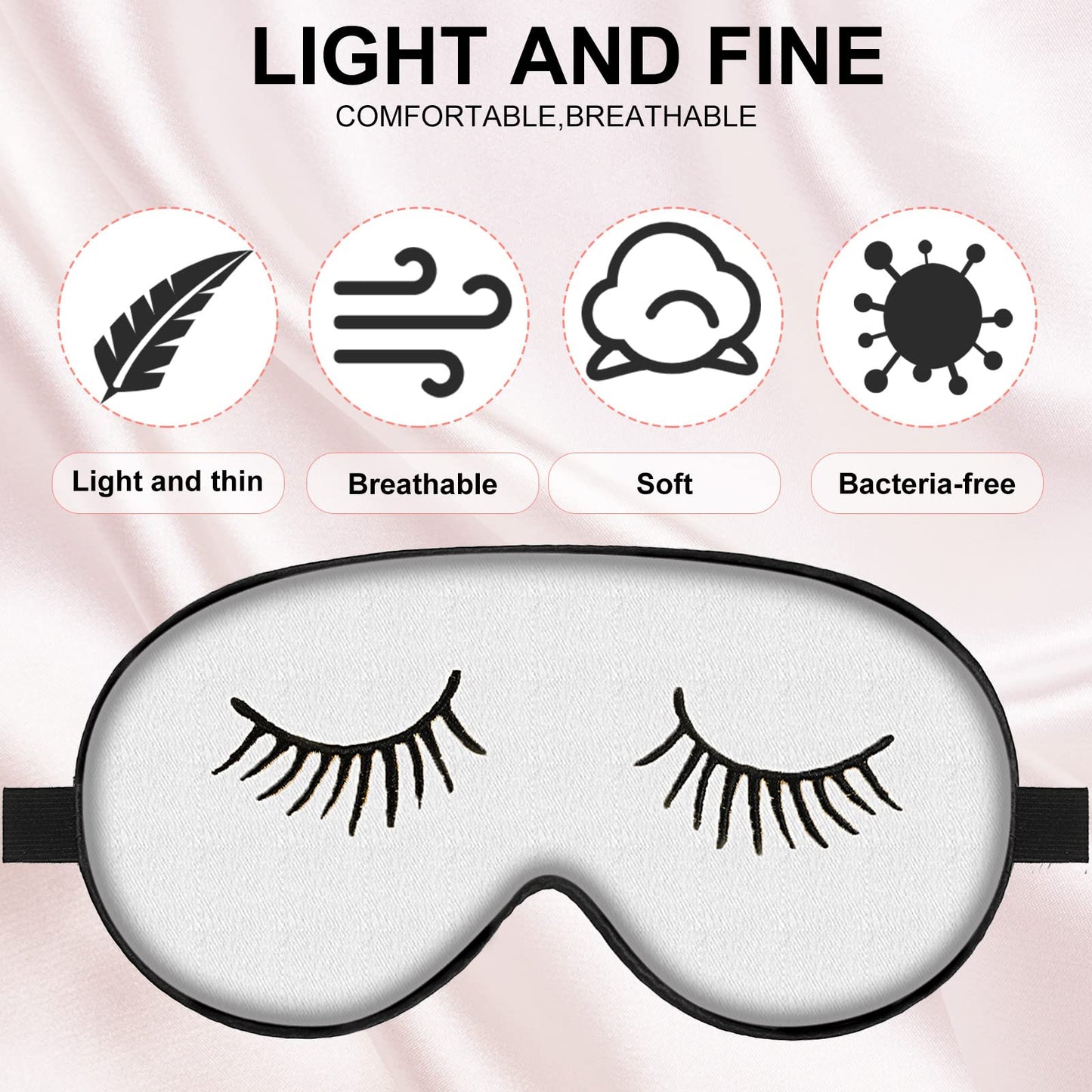 8 Pieces Sleep Mask Silk Eye Mask with Adjustable Strap Soft Blackout Blindfold Eye Cover for Women Men Full Night's Sleep, Travel, Nap, Meditation(Elegant Colors)