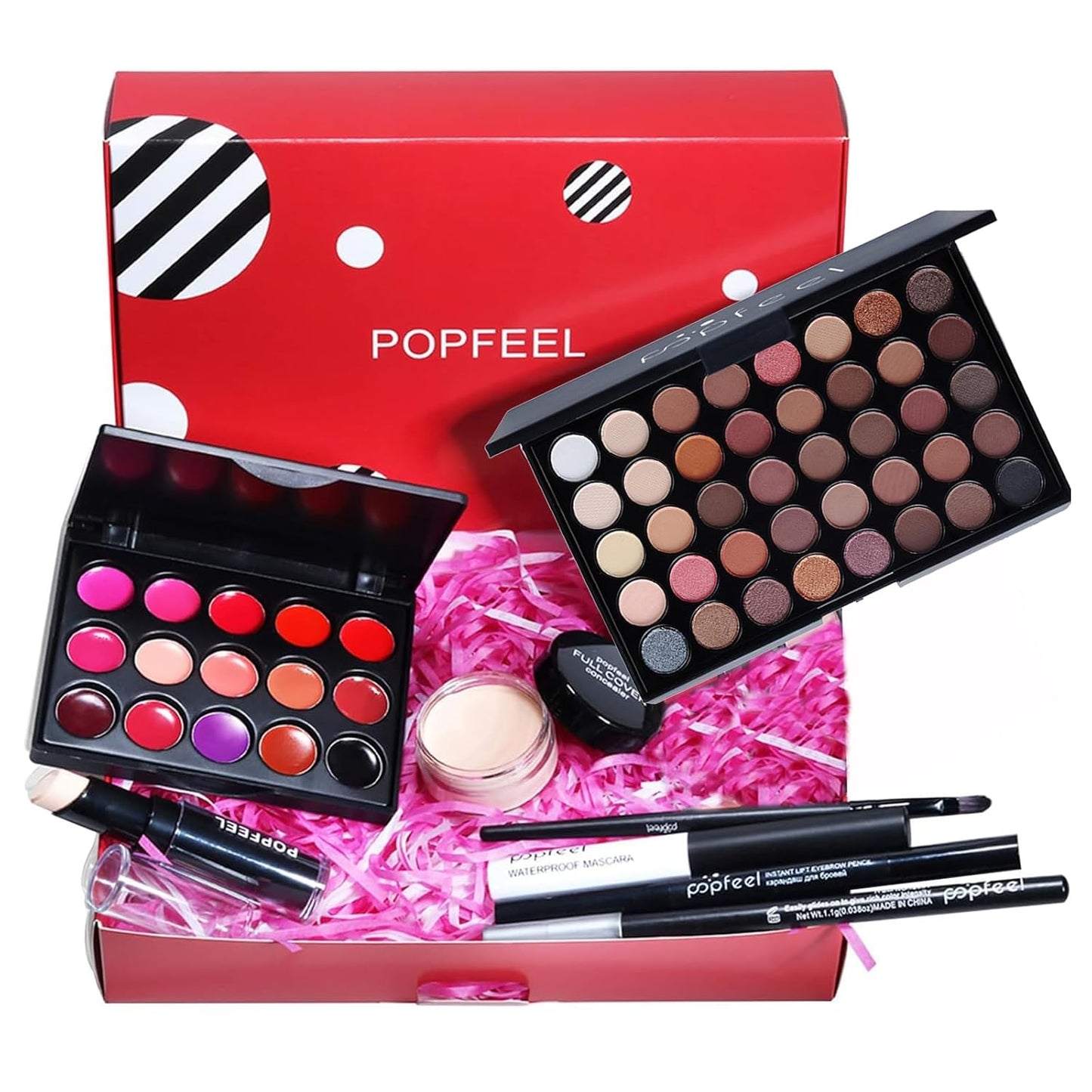 All in One Makeup Kit for Women Full Kit, Kit de Maquillaje para Mujer Included Shimmer 40 Colors Eyeshadow Palette, Brushes, Mascara, Eyeliner, Lipstick Palette, Contour Stick