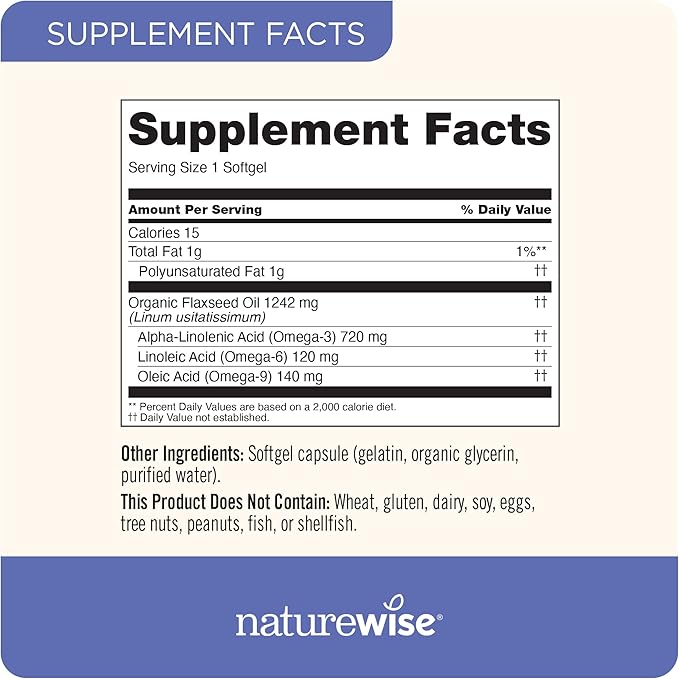 NatureWise Vitamin D3 5000iu (125 mcg) 1 Year Supply for Healthy Muscle Function, and Immune Support Organic Flaxseed Oil Max 720mg ALA | Highest Potency Flax Oil Omega 3