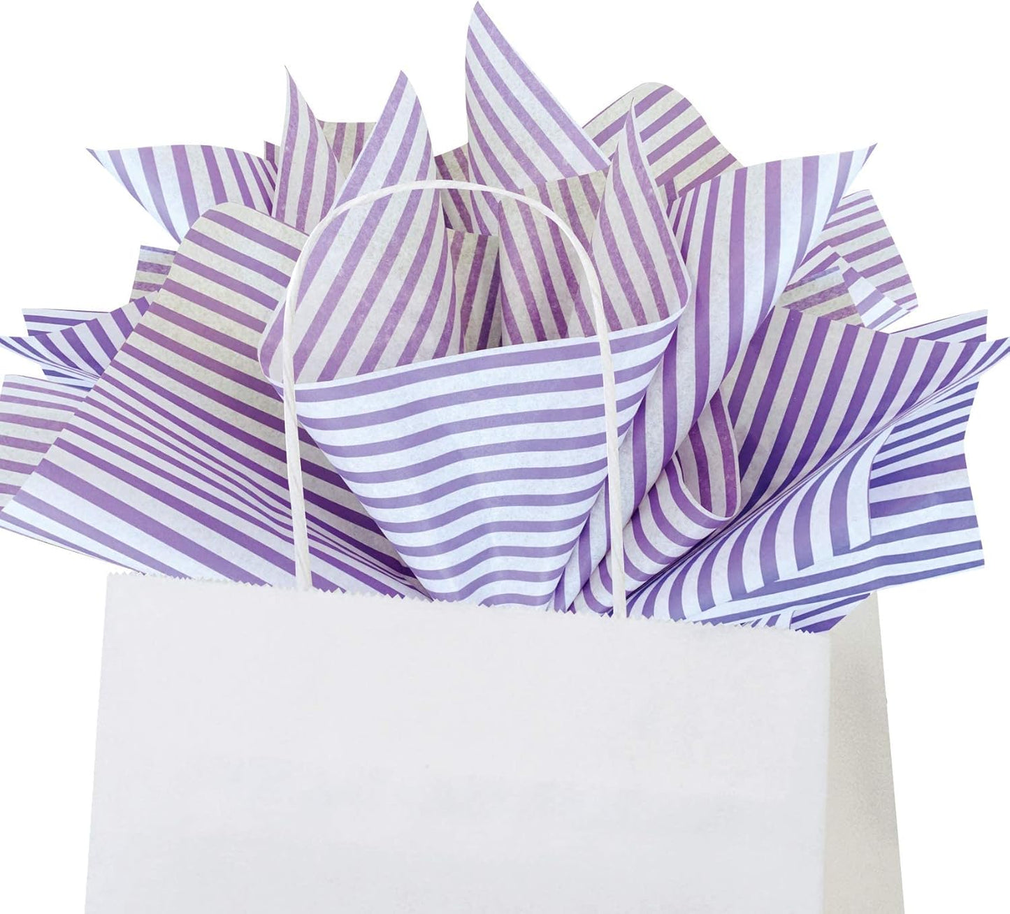Flexicore Packaging Lilac Purple Pin Stripe Print Gift Wrap Tissue Paper Size: 15 Inch X 20 Inch | Count: 50 Sheets | Color: Lilac Pin Stripe