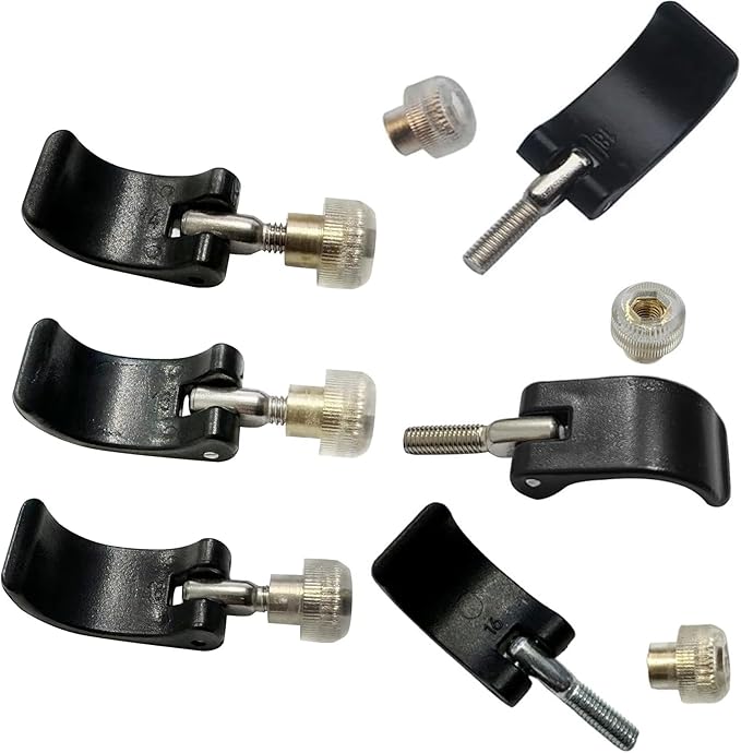 DraCra 6 Pack Trikking Poles Clamp Replacement External Quick Flip Lock Fastener Buckle Clip with Nut Screws for Hiking Po...
