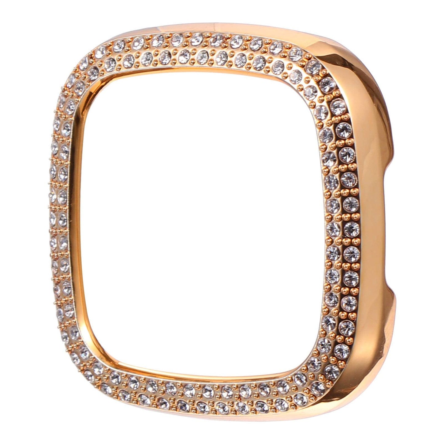 Ukcoco Bling Case Crystals Diamond Frame Protector Compatible With Fitbit 3/Sense Smartwatch Full Around Electroplate Protective