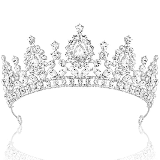 Aprince Silver Crown and Tiara for Women Girls, Crystal Princess Tiara Queen Crown, Rhinestone Headbands Royal Diadem for ...