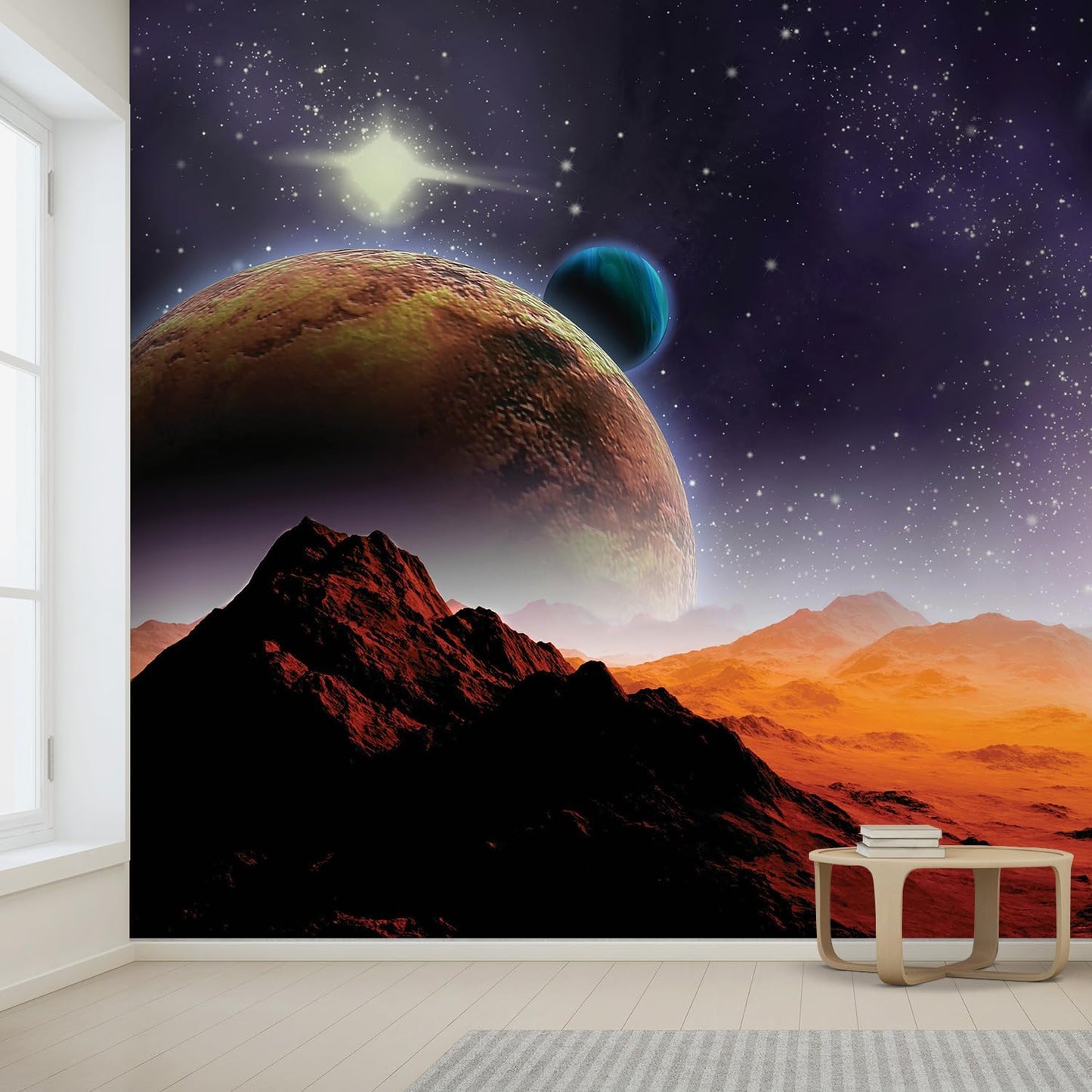 wall26 Wall Sticker/Wall Mural Peering into a Vibrantly Colored Space, Not Peel and Stick, Non-Woven Wallpaper Decorative for Bedroom, Living Room, Office - 132x192 inches