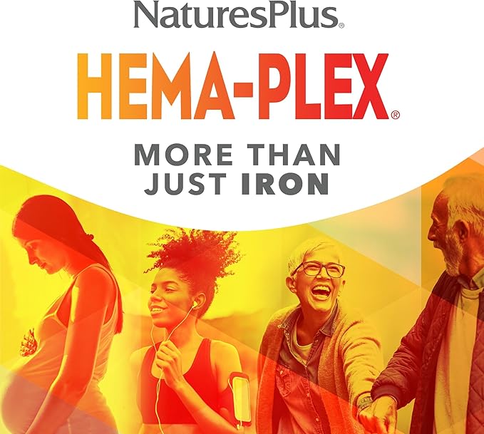 NaturesPlus Hema-Plex Liquid Iron, Mixed Berry - 8.5 oz - Iron & Essential Nutrients - Vegan, Gluten Free - 25 Servings