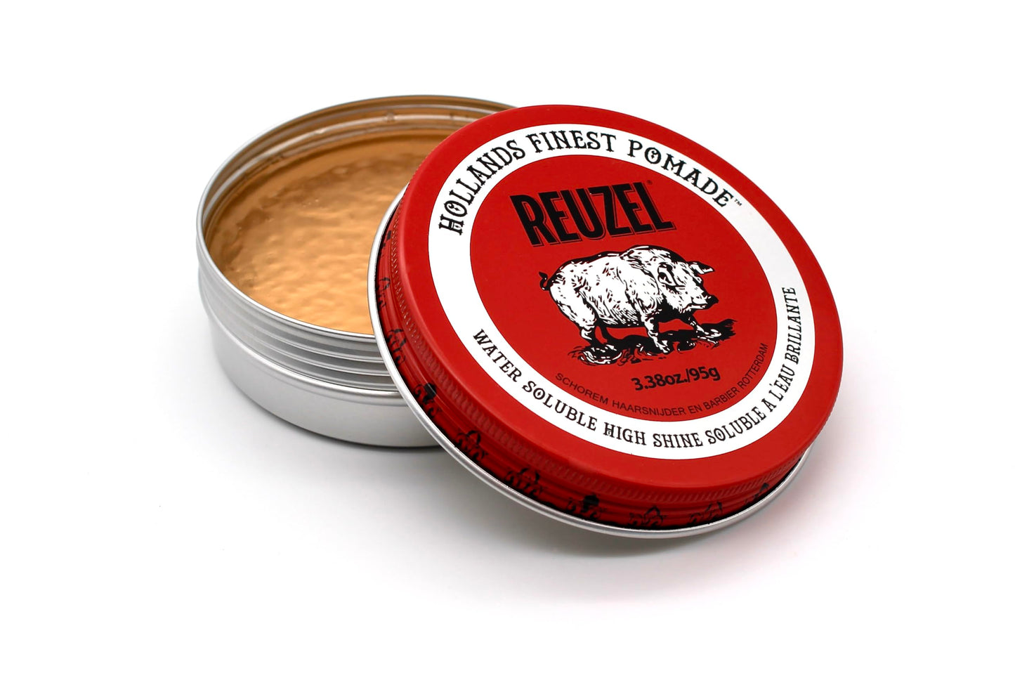 REUZEL Red Pomade, Medium All Day Hold, Water Soluble Styling, High Shine and Flake Free, Easy To Wash Out, For All Hair Types,