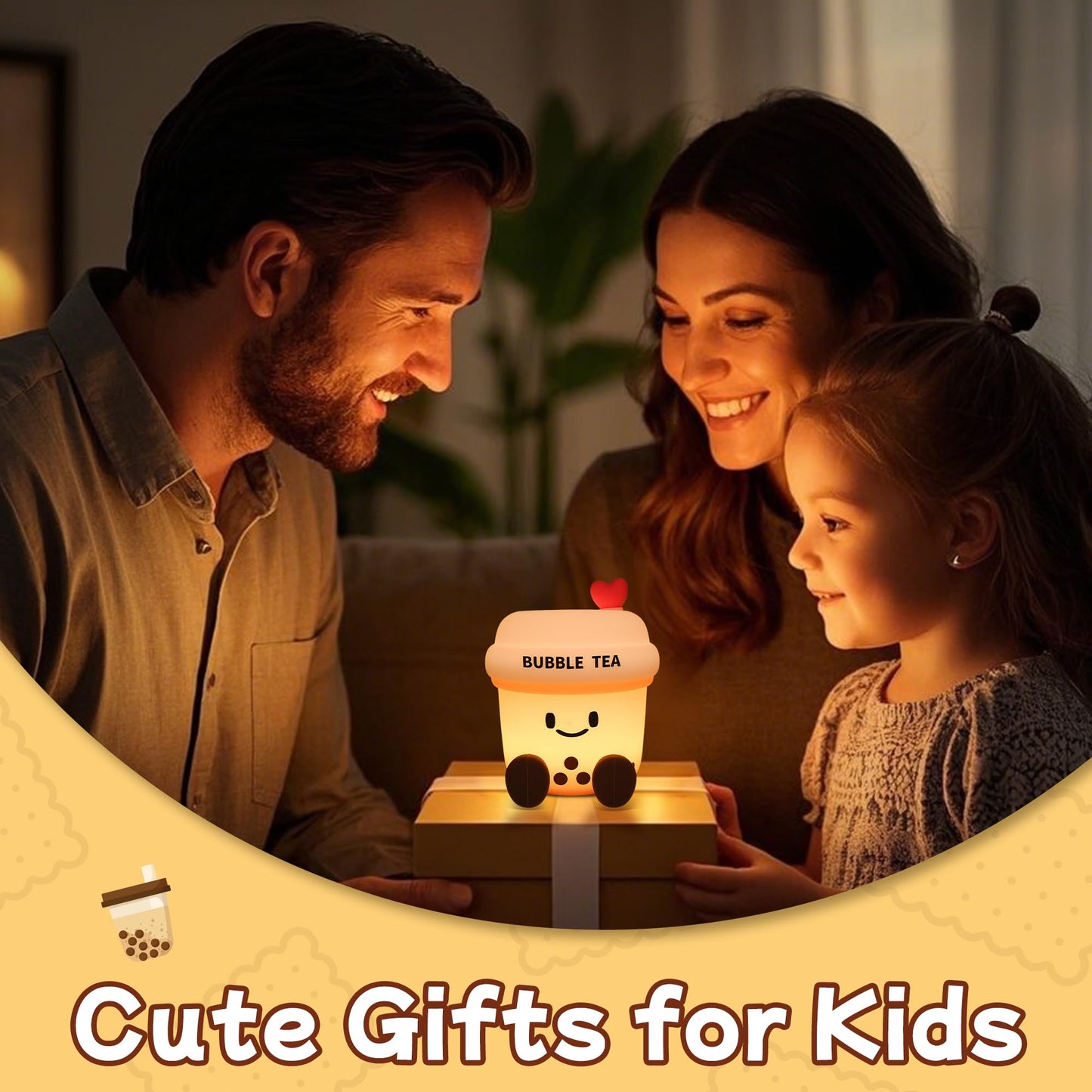 Attivolife Bubble Tea Night Light  Cute Boba Tea Nursery Silicone Lamp  Rechargeable Protable For Bedroom Home Table Decor Light With Dimmable & Timer  Christmas Birthday Gift For Kid Children Toddler