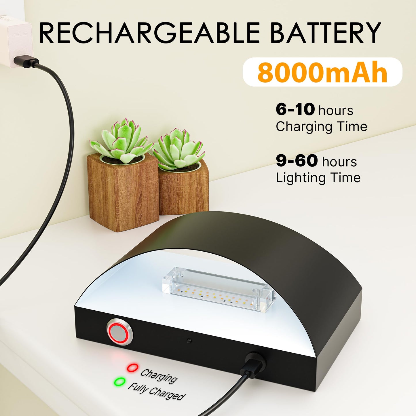 FOLKSMATE Battery Operated Wall Sconces Set of 2, 8000mAh Rechargeable, Remote & Touch Control, 3 Color Temperatures, Black