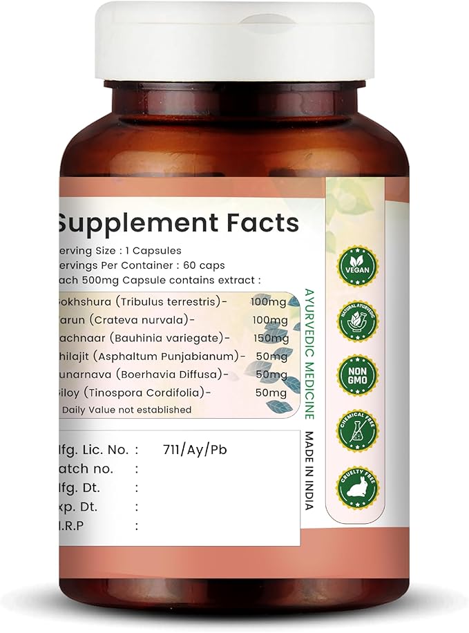 ProstoCalm | Ayurvedic Supplement for Prostate and Urinary Tract Health | 60 Veg Capsules (60, Pack of 1)