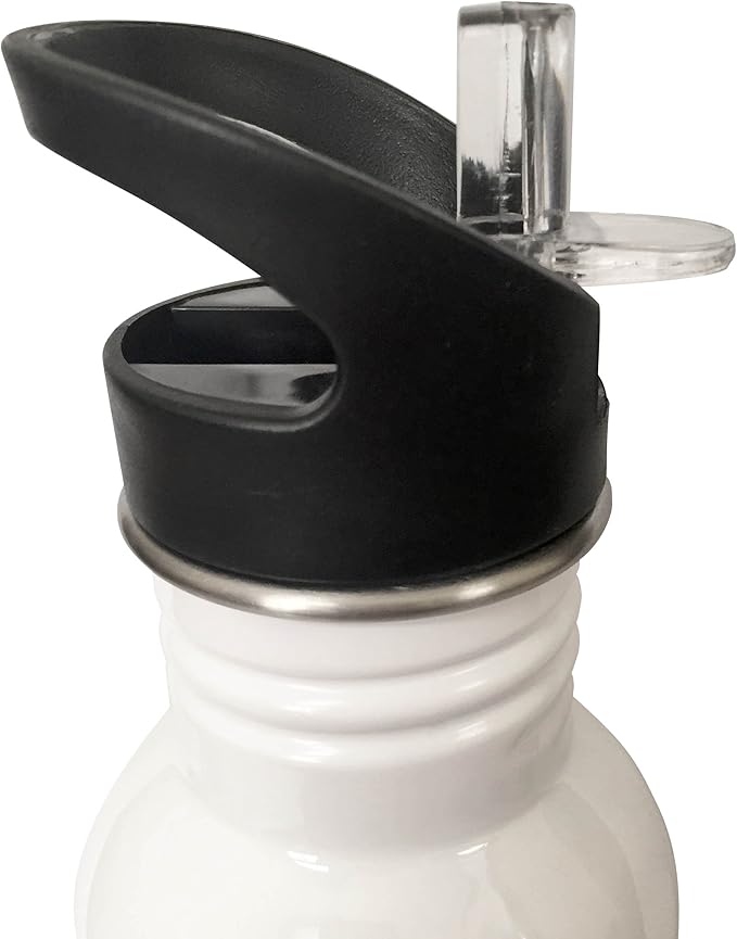 3dRose "She believed she could. So she did. Motivational quote. Flip Straw" Water Bottle, 21 oz, White