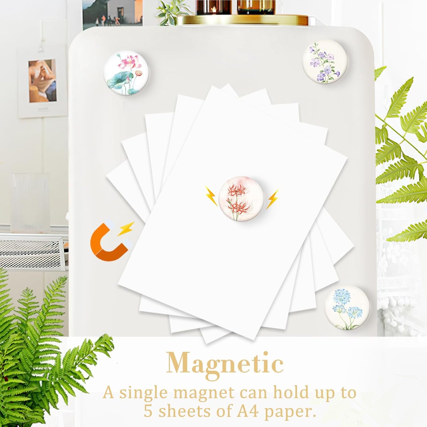 MORCART 16PCS Fridge Magnets Art Magnets Decoration for Refrigerator Locker Whiteboard Decorative Magnetic Board Cabinets Classroom Office Cubicle School Cute